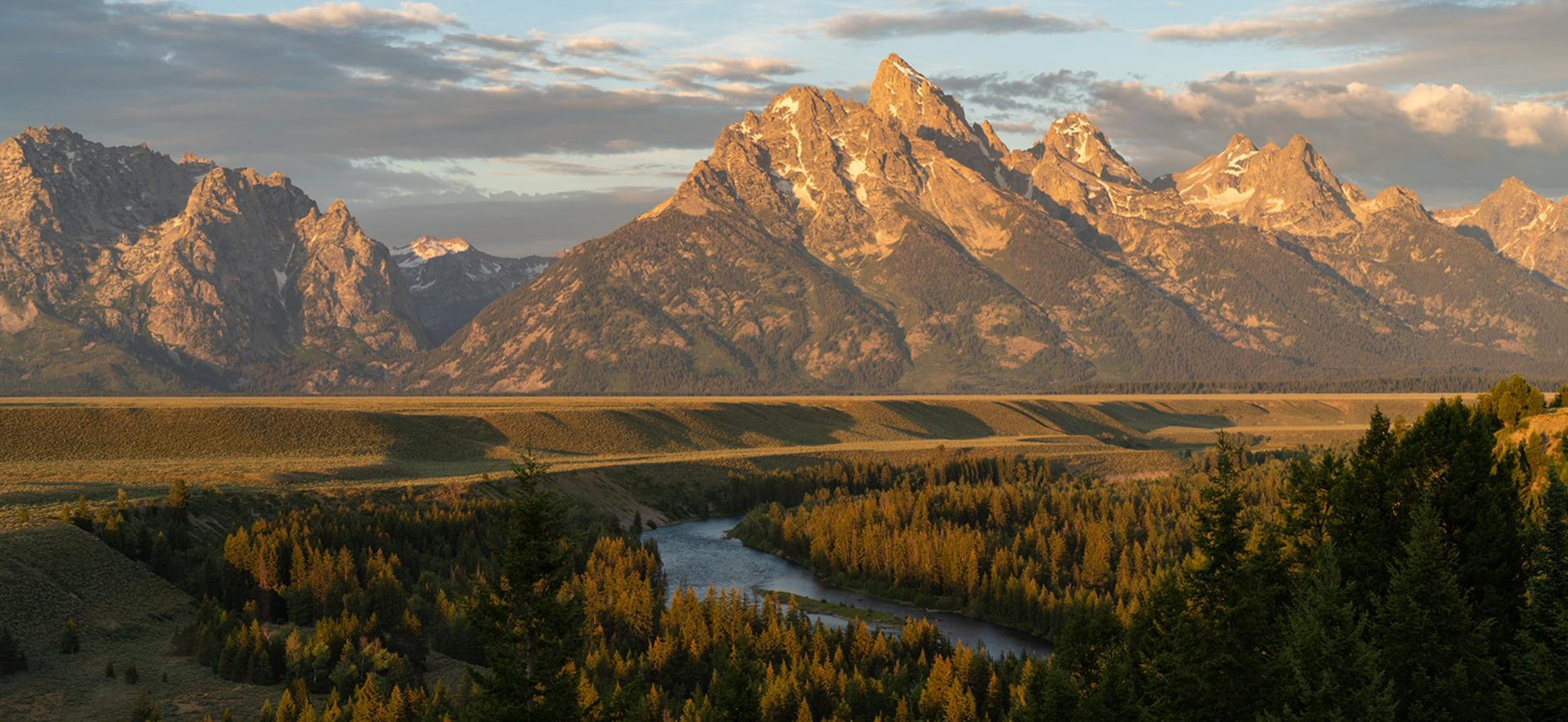 Misty mountain river valley in Montana