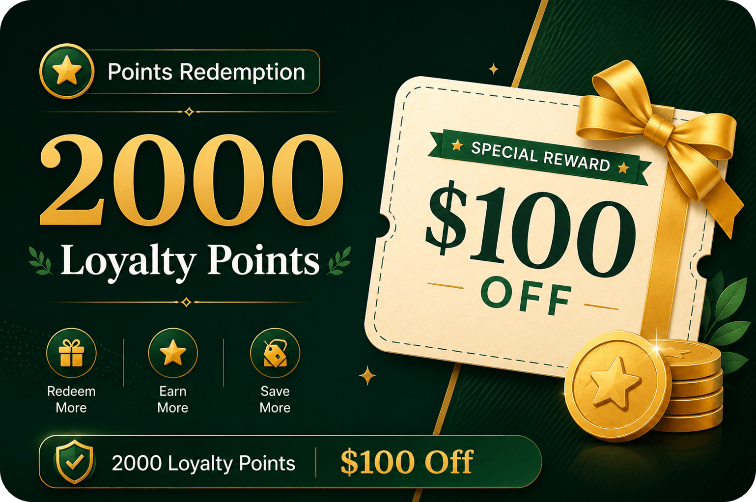 Points Redemption ($100 Off)