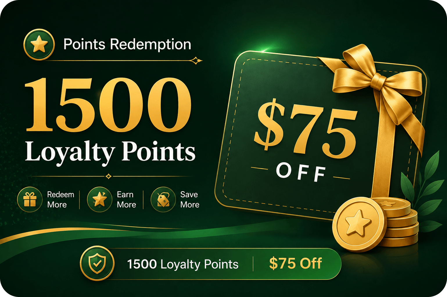 Points Redemption ($75 Off)